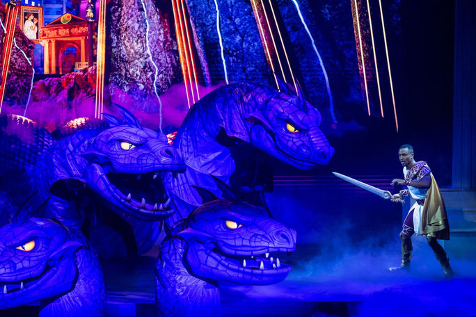 The all-new “Disney Hercules” stage adaptation features updated musical arrangements, high-tech projection effects and innovative puppetry. The all-new “Disney Hercules” stage adaptation features updated musical arrangements, high-tech projection effects and innovative puppetry.