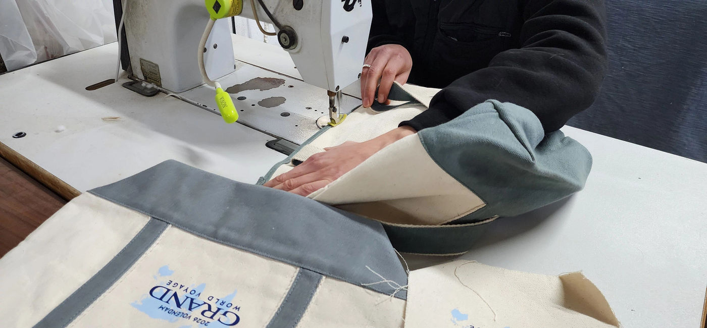 Image: The upcycled bags are made from retired ship fabrics (Photo Credit: Holland America Line)