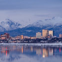 Skyline of Anchorage, Alaska.