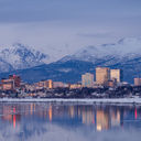 Skyline of Anchorage, Alaska.