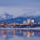 Skyline of Anchorage, Alaska.