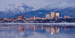 Skyline of Anchorage, Alaska.