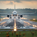 Plane on runway.