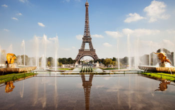 The Eiffel Tower in Paris, France.