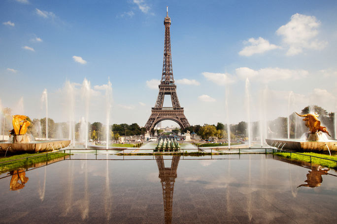 The Eiffel Tower in Paris, France.