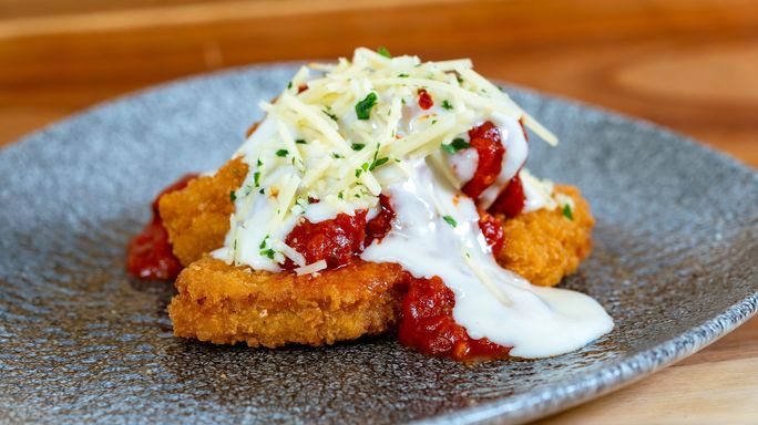 IMPOSSIBLE Chicken Parm Bites at the Disney California Adventure Food & Wine Festival.