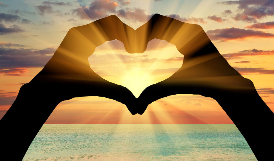Heart hands, sunset, travel, romance travel, love