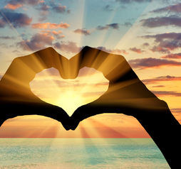 Heart hands, sunset, travel, romance travel, love