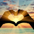 Heart hands, sunset, travel, romance travel, love