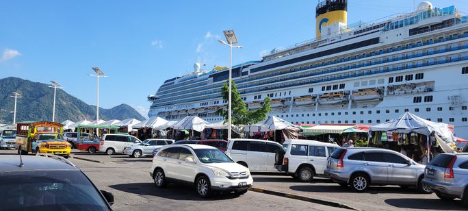 Costa cruise ship in Roseau, Dominica Costa cruise ship in Roseau, Dominica