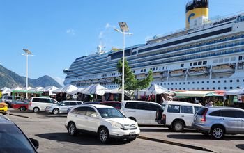 Costa cruise ship in Roseau, Dominica