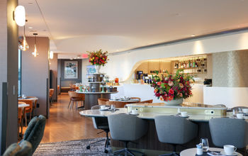 Seating area inside LAX's second Delta One lounge