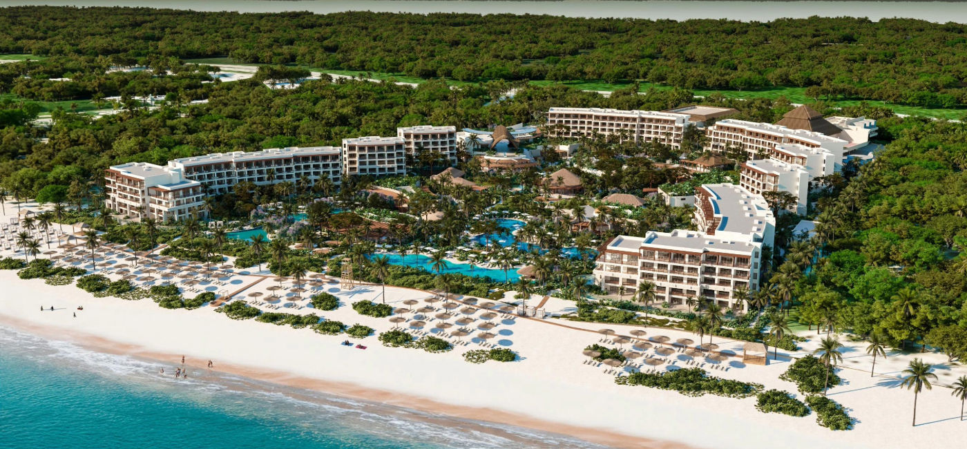 Image: Aerial view of the Secrets Playa Blanca Costa Mujeres resort. (Photo Credit: Hyatt Hotels Corporation)