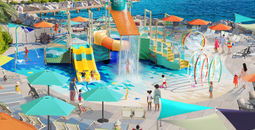 A rendering of the new Great Tides Water Park at Great Stirrup Cay