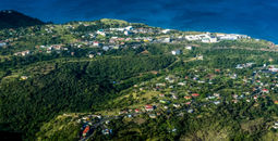 Aerial view of Montserrat in the Caribbean