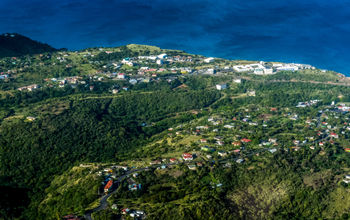 Aerial view of Montserrat in the Caribbean