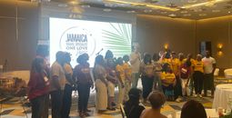 The Jamaica Tourist Board team poses at the One Love Affair at Princess Grand Jamaica