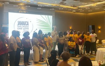 The Jamaica Tourist Board team poses at the One Love Affair at Princess Grand Jamaica