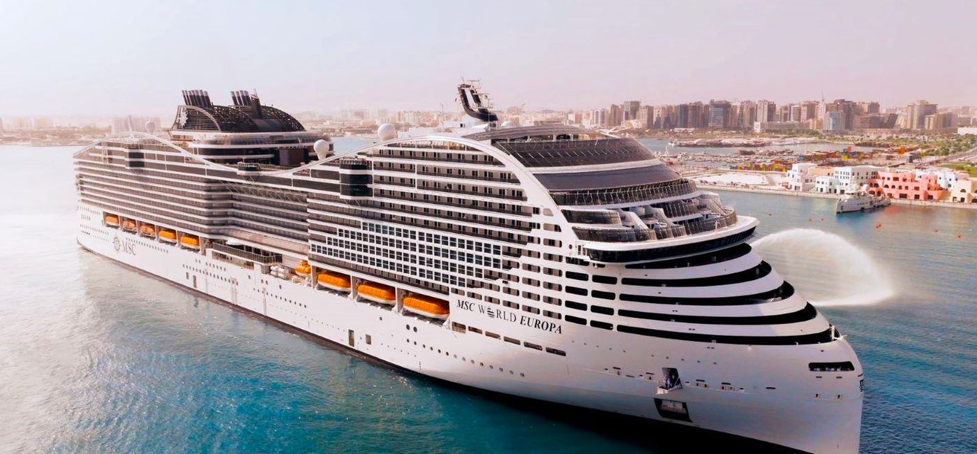 Image: MSC World Europa arrives in Doha. (Photo Credit: MSC Cruises)