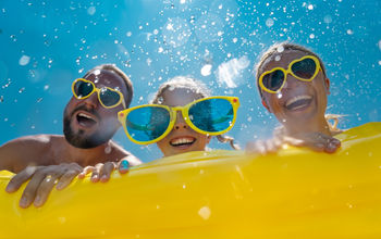 Family having fun on summer vacation.