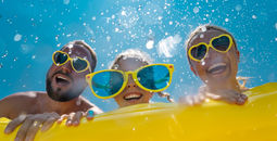 Family having fun on summer vacation.