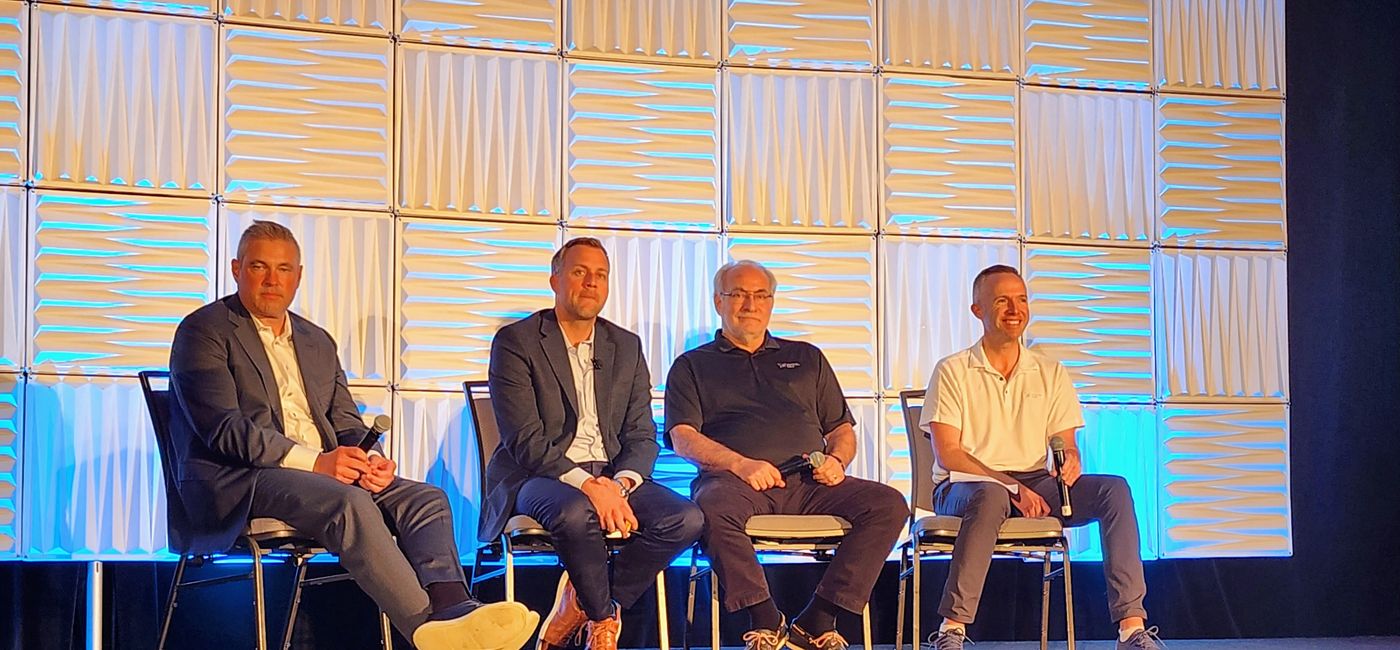 Image: Avoya Travel executives Phil Cappelli, Mickey McBride, Steve Hirshan and Danny Dobrott (left to right). (Photo Credit: Northstar Travel Group/Laurie Baratti)