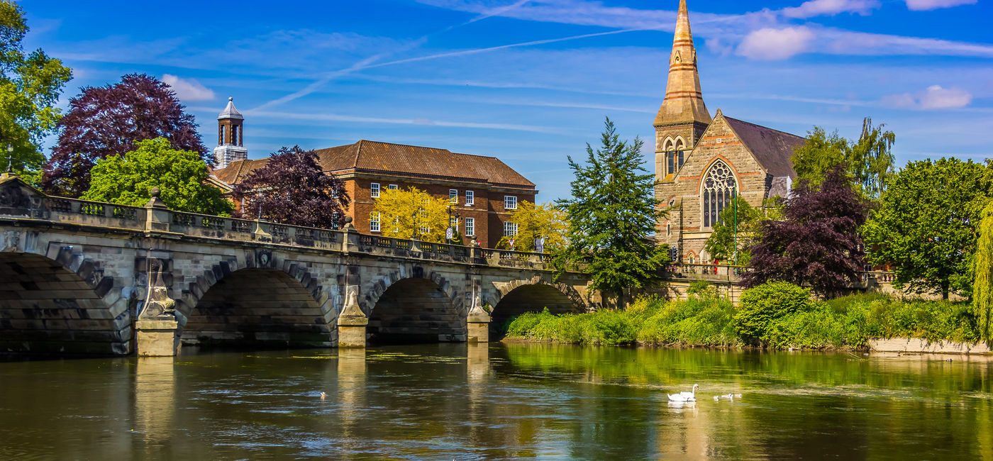 Image: A charming English bridge in Shrewsbury. (photo via  iStock / Getty Images Plus /  jon666)