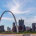 View of St. Louis and the historic Gateway Arch in Missouri.
