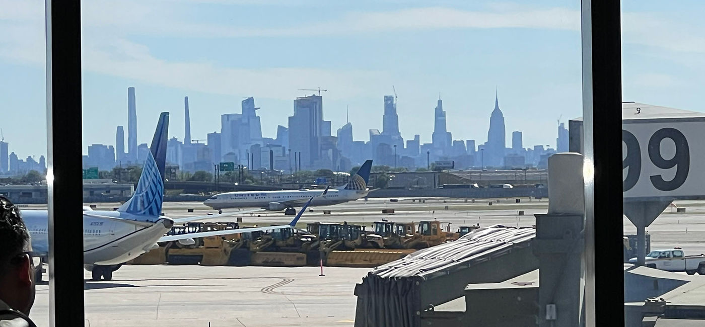 Image: The New York skyline as seen from Newark Liberty International Airport. (Photo Credit: Photo by Paul J. Heney.)
