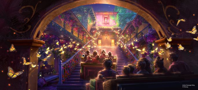 Encanto Casita Stairway Concept Art Rendering Encanto Attraction Rendering, Disney, Theme Park,