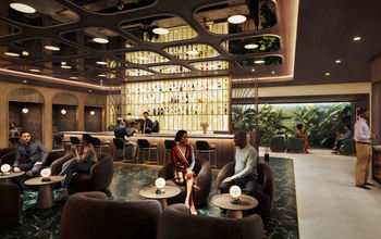 Rendering of Plaza Premium First Lounge Bar at JFK's New Terminal One