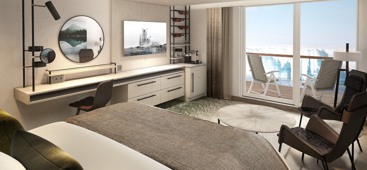 Image: Expedition Suite aboard MS Roald Amundsen. (Photo Credit: HX)