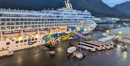 Norwegian Cruise Line’s Norwegian Jewel docked in Seward, Alaska.