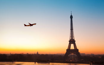 Travel to Paris. Eiffel tower at sunrise