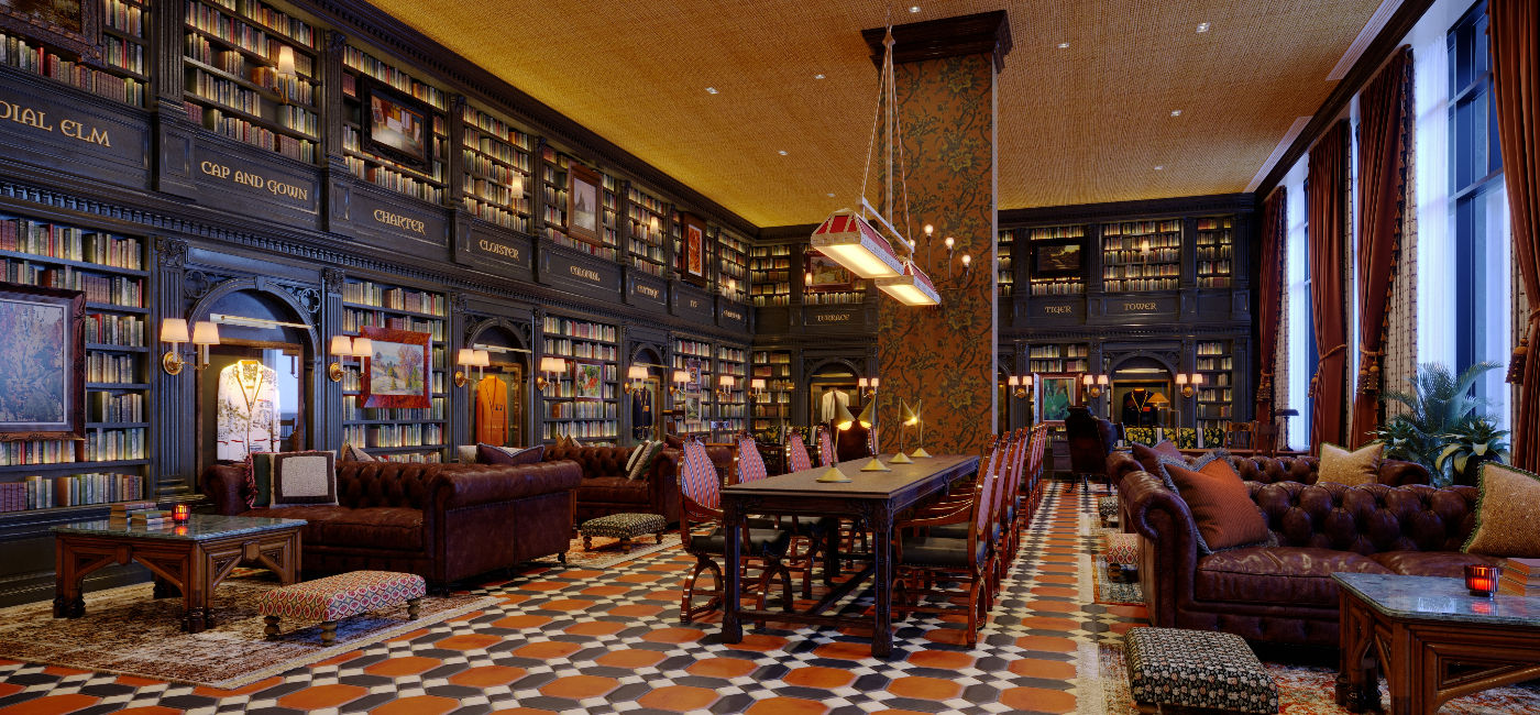 Image: A rendering of the lobby area inside the Graduate Princeton. (Photo Credit: Graduate Hotels)