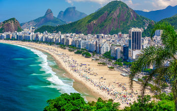 Copacabana beach in Rio de Janeiro, Brazil.