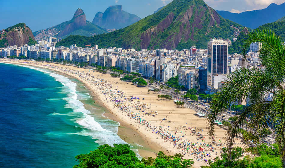 Copacabana beach in Rio de Janeiro, Brazil.