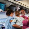 Delta Air Lines, flight attendant, crew, passengers, baby, infant, toddler, children, kids