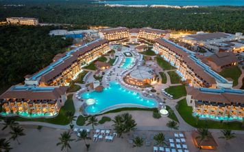Aerial view of Dreams Playa Esmeralda resort in Miches, Dominican Republic.