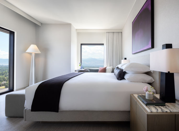 Many of the 190 rooms have views of the mountains