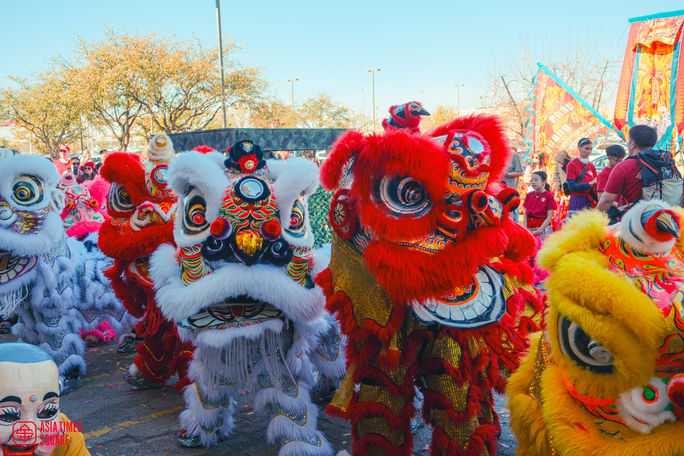 Part of the parade festivities during the Lunar New Year celebration at Asia Times Square in Grand Prairie, Texas. Asia Times Square, lunar new year, aapi, grand prairie
