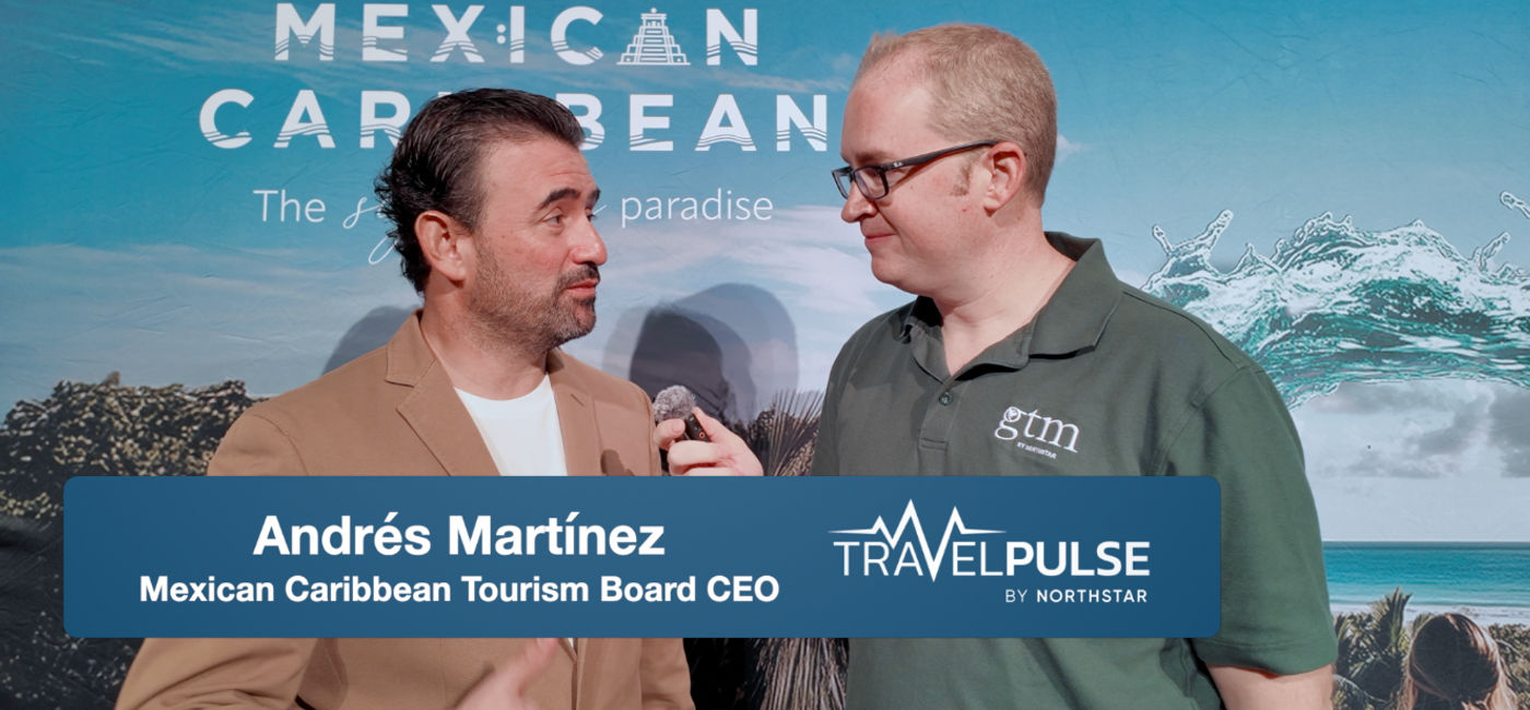 Photo: TravelPulse Editor-in-Chief Eric Bowman interviews Mexican Caribbean Tourism Board CEO Andrs Martnez (Photo Credit: Eric Bowman)