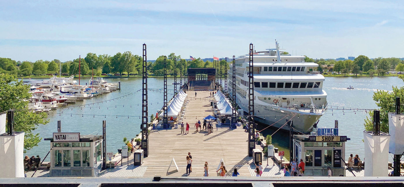 Image: American Constitution docked at The Wharf. (Source: American Cruise Lines Media License)