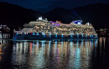 The Celebrity Edge departing Juneau, Alaska