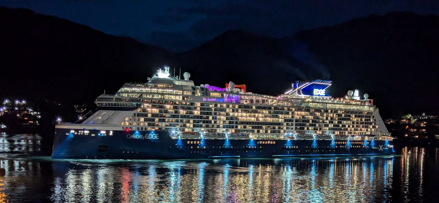 Image: The Celebrity Edge departing Juneau, Alaska (Photo Credit: Sarah Kuta)