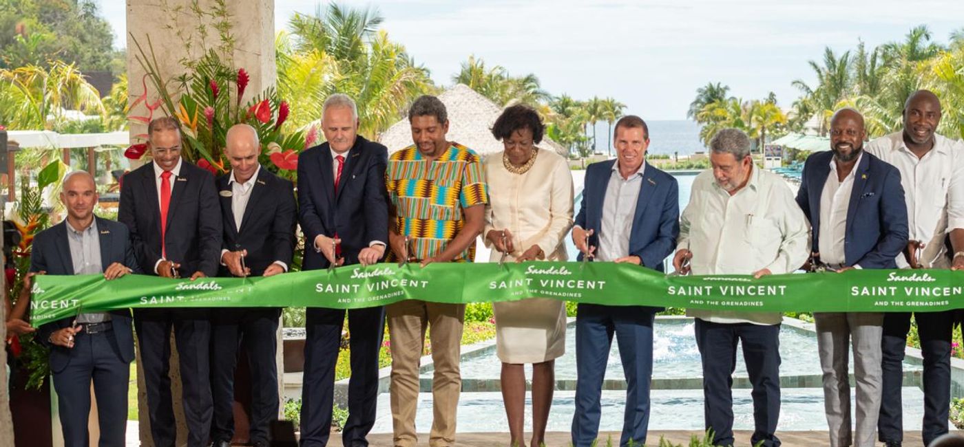 Image: An intimate ribbon-cutting ceremony was held at Sandals Saint Vincent and the Grenadines to commemorate the resort’s opening.