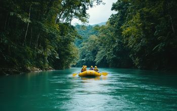 Rafting in the Jamaican forest