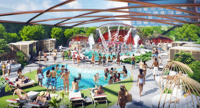 Rendering of Resorts World New York City expansion proposal
