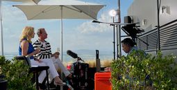 Jacki Marks and Carson Kressley host Facebook Live in Athens, Greece.