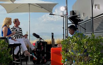 Jacki Marks and Carson Kressley host Facebook Live in Athens, Greece.